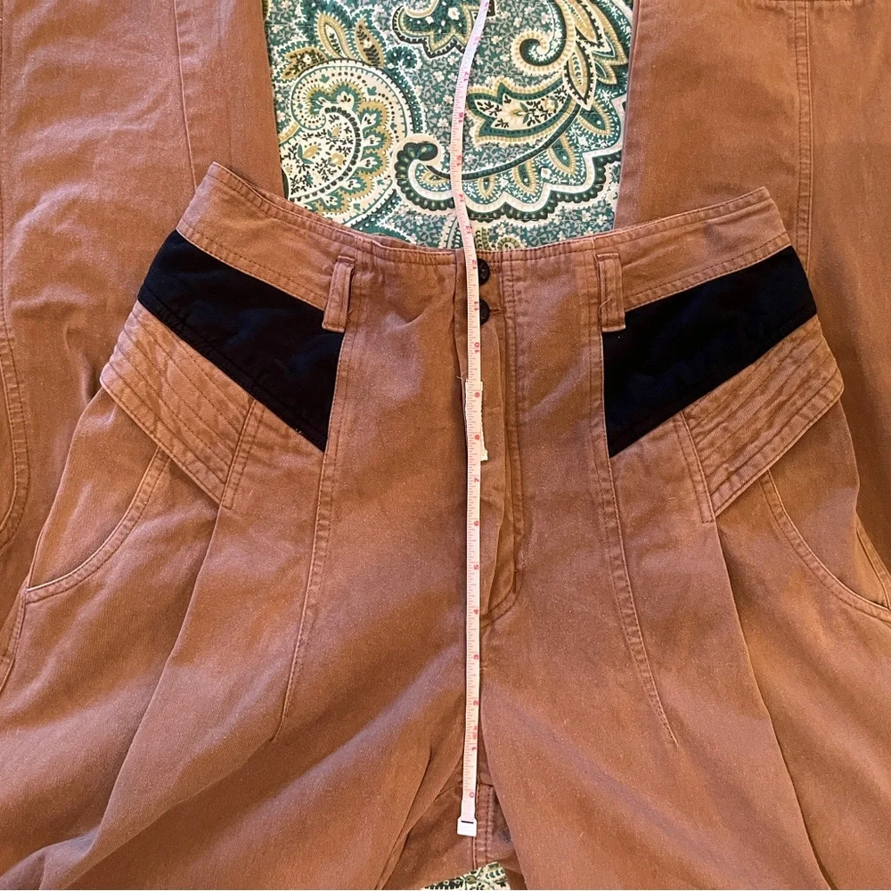 Vintage 1980’s Z. Cavaricci Pleated High Waist Tapered Pants Brown Size 31 EUC - Picture 6 of 7